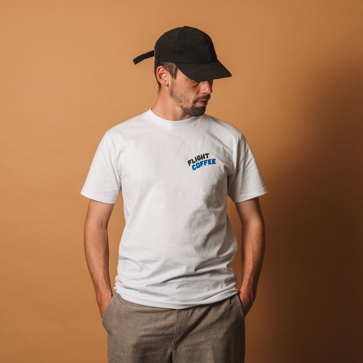 White surf person tee